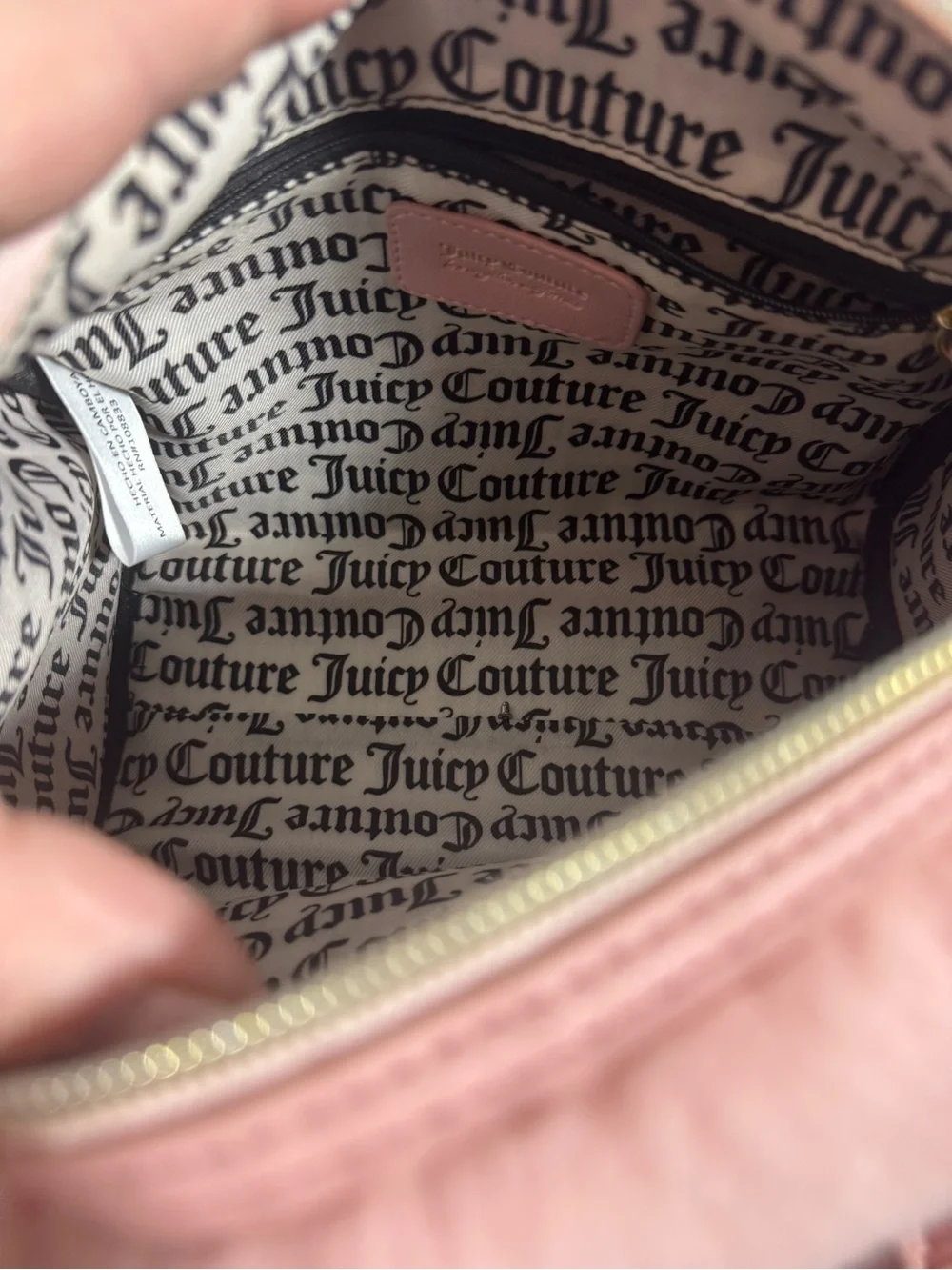 Juicy Couture Soft Pink Taffy Faux Fur Satchel with Heart Tag
